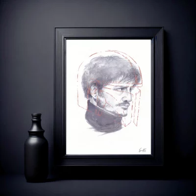 The Mandalorian - Pedro Pascal watercolour