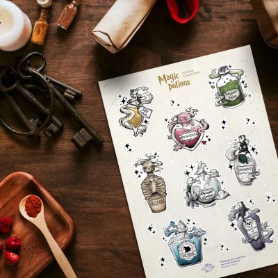 Magic potions sticker sheet