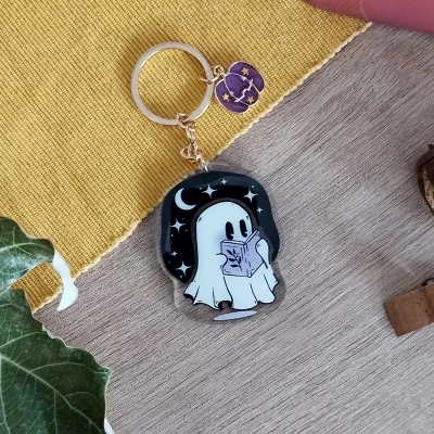 Kawaii Boo: Booklover keychain