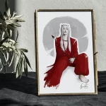 Felix from stray kids drawn as Inuyasha with an arrow on the hand