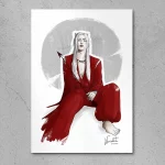 Felix from stray kids drawn as Inuyasha with an arrow on the hand