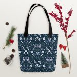 blue dragonfly night totebag